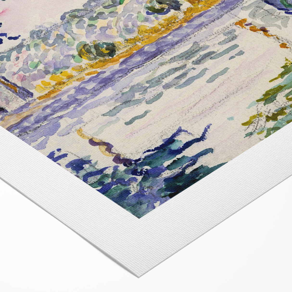 Modern Wall Art: Tranquil River Scene with Impressionist Style