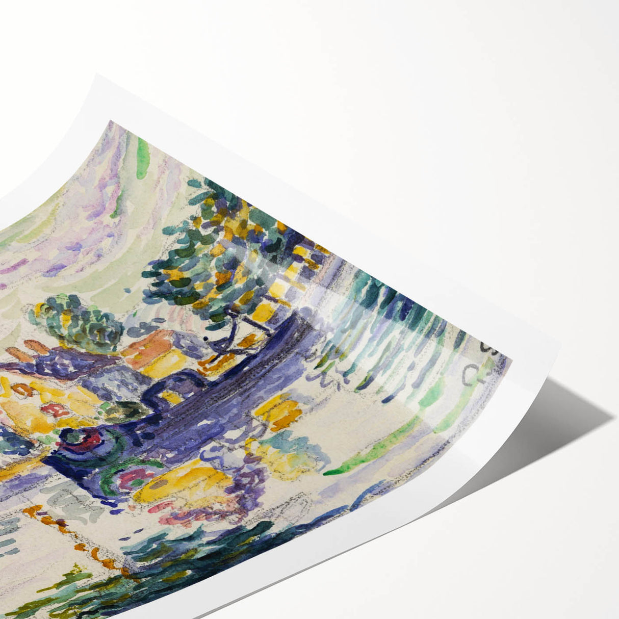 Modern Wall Art: Tranquil River Scene with Impressionist Style