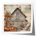 Country Style Art with Pumpkins and Barn - Rustic Farmhouse Wall Decor