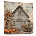 Country Style Art with Pumpkins and Barn - Rustic Farmhouse Wall Decor