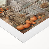 Country Style Art with Pumpkins and Barn - Rustic Farmhouse Wall Decor