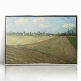 Impressionist Landscape Wall Art - Ploughed Fields with Blue Sky