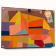 Modern Wall Art: Abstract Joyful Mountain Landscape in Vibrant Hues