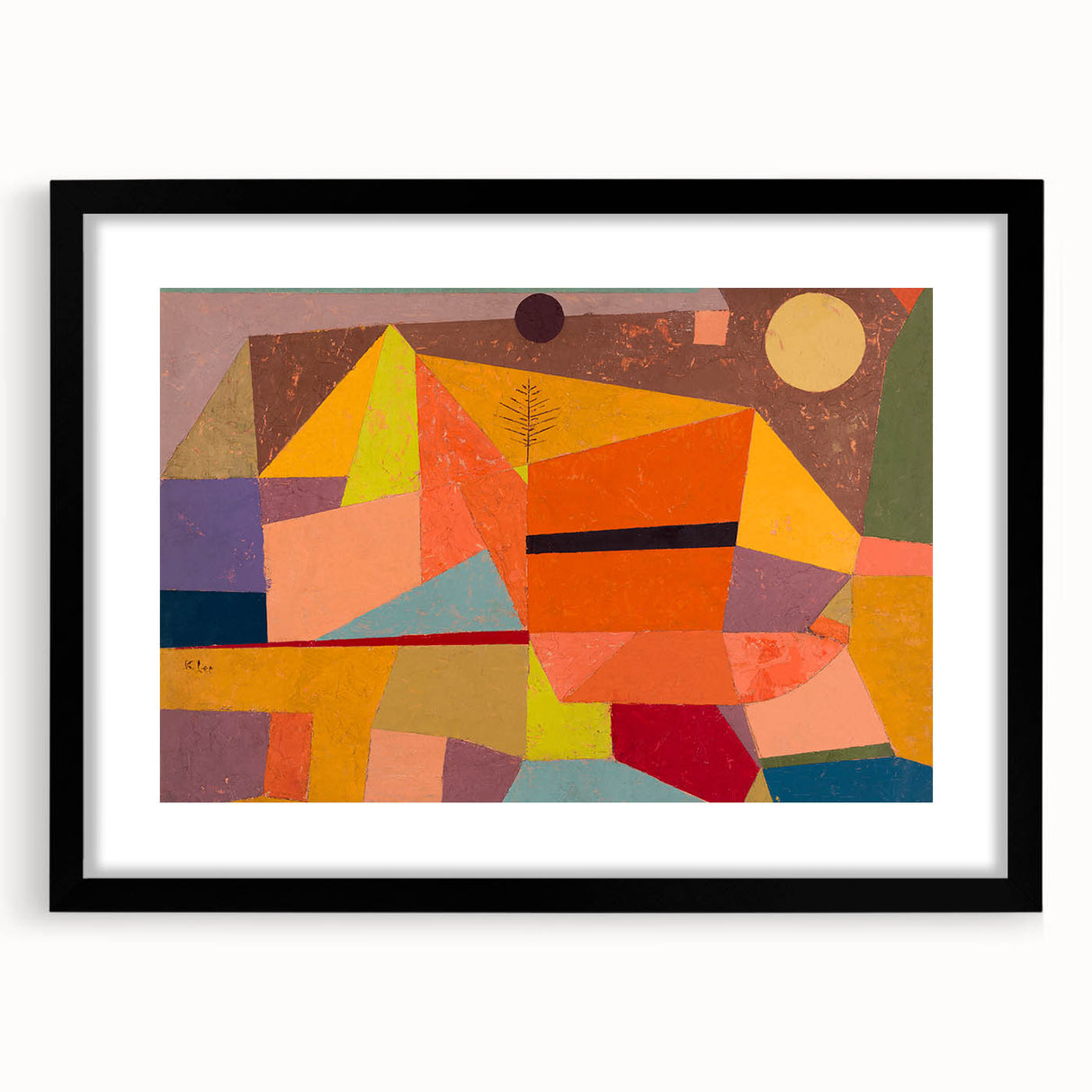 Modern Wall Art: Abstract Joyful Mountain Landscape in Vibrant Hues