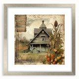 Rustic Farmhouse Decor with Barn and Corn Stalks - Country Style Art