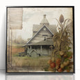 Rustic Farmhouse Decor with Barn and Corn Stalks - Country Style Art