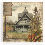 Rustic Farmhouse Decor with Barn and Corn Stalks - Country Style Art