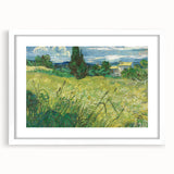 Impressionist Landscape Wall Art - Green Field with Cypress Tree