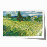 Impressionist Landscape Wall Art - Green Field with Cypress Tree