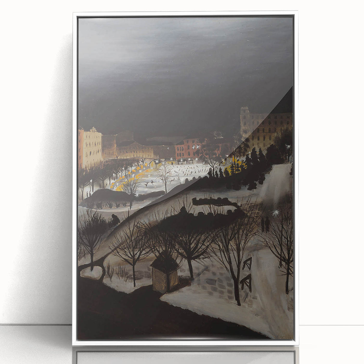 The Skating Rink Modern Wall Art – Enchanting Winter Scene