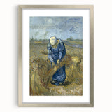 Impressionist Wall Art - Peasant Woman Binding Sheaves by Van Gogh