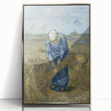 Impressionist Wall Art - Peasant Woman Binding Sheaves by Van Gogh