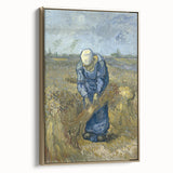 Impressionist Wall Art - Peasant Woman Binding Sheaves by Van Gogh
