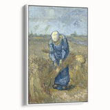 Impressionist Wall Art - Peasant Woman Binding Sheaves by Van Gogh