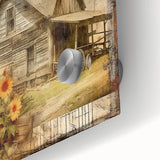 Country Style Art with Pumpkins and Sunflowers - Rustic Farmhouse Decor
