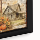 Country Style Art with Pumpkins and Sunflowers - Rustic Farmhouse Decor