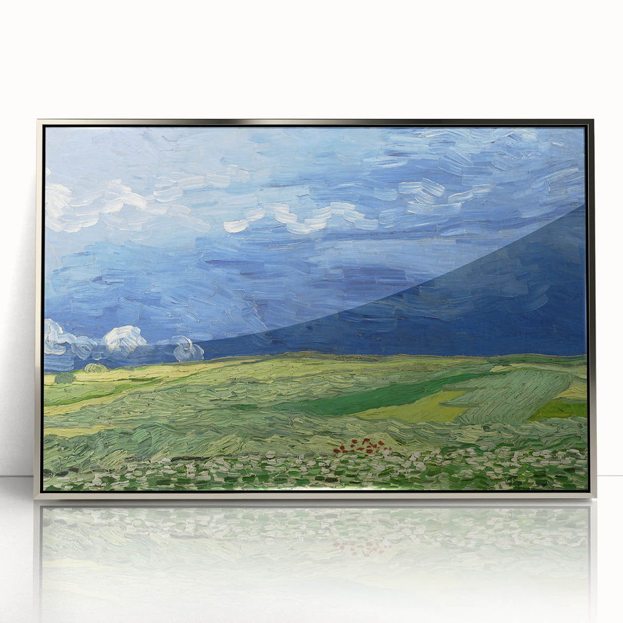 Wheatfield Under Thunderclouds - Impressionist Wall Art by Van Gogh
