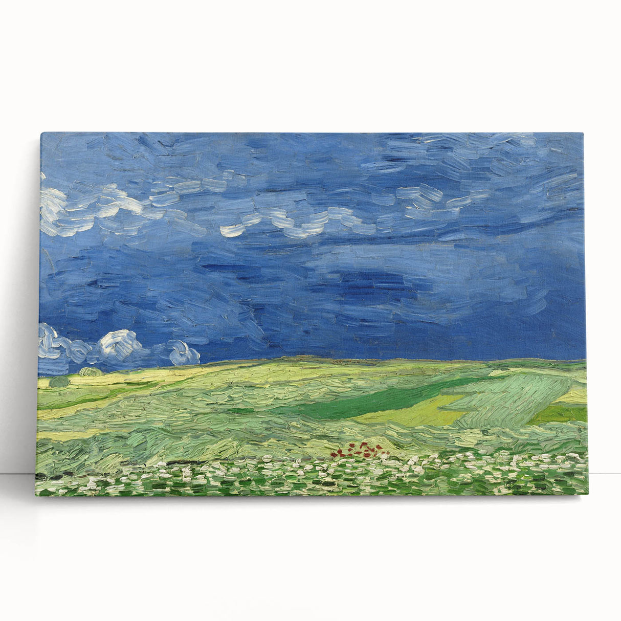 Wheatfield Under Thunderclouds - Impressionist Wall Art by Van Gogh
