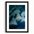 Framed landscape artwork showcasing a stunning cave scene in rich earthy tones, with a sleek black mat and frame, perfect for enhancing home decor.
