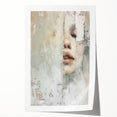 Abstract figurative wall art print showcasing vibrant colors and dynamic shapes, rolled and ready for display, ideal for modern home decor.