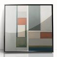 Framed abstract geometric wall art in black acrylic, showcasing sharp angles and modern design, ideal for contemporary home decor. Perfect for adding a stylish touch to any room.