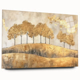 Abstract landscape wall art displayed in a sleek acrylic frame, showcasing vibrant colors and fluid patterns, perfect for modern home decor. The side view highlights the artwork's depth and contemporary elegance.
