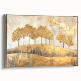 Framed abstract landscape wall art in silver tones, showcasing flowing shapes and textures, ideal for modern home decor. Perfect for adding elegance to any room.