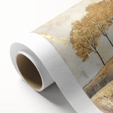 Vibrant abstract landscape wall art on rolled canvas, showcasing bold colors and dynamic patterns, perfect for modern home decor, presented in a protective tube.