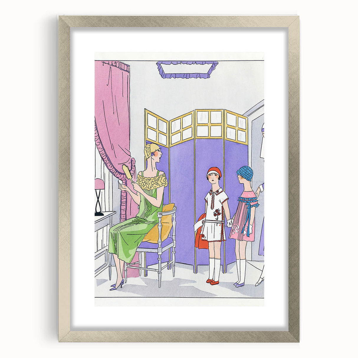 Vintage Fashion Art Deco Wall Art – Pastel Colors & Elegant 1920s Scene