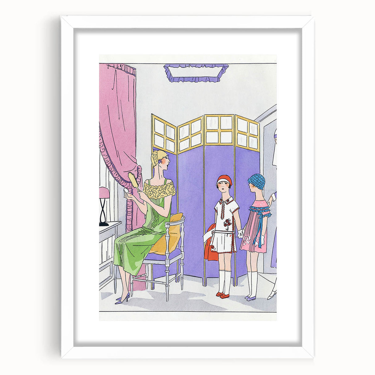 Vintage Fashion Art Deco Wall Art – Pastel Colors & Elegant 1920s Scene