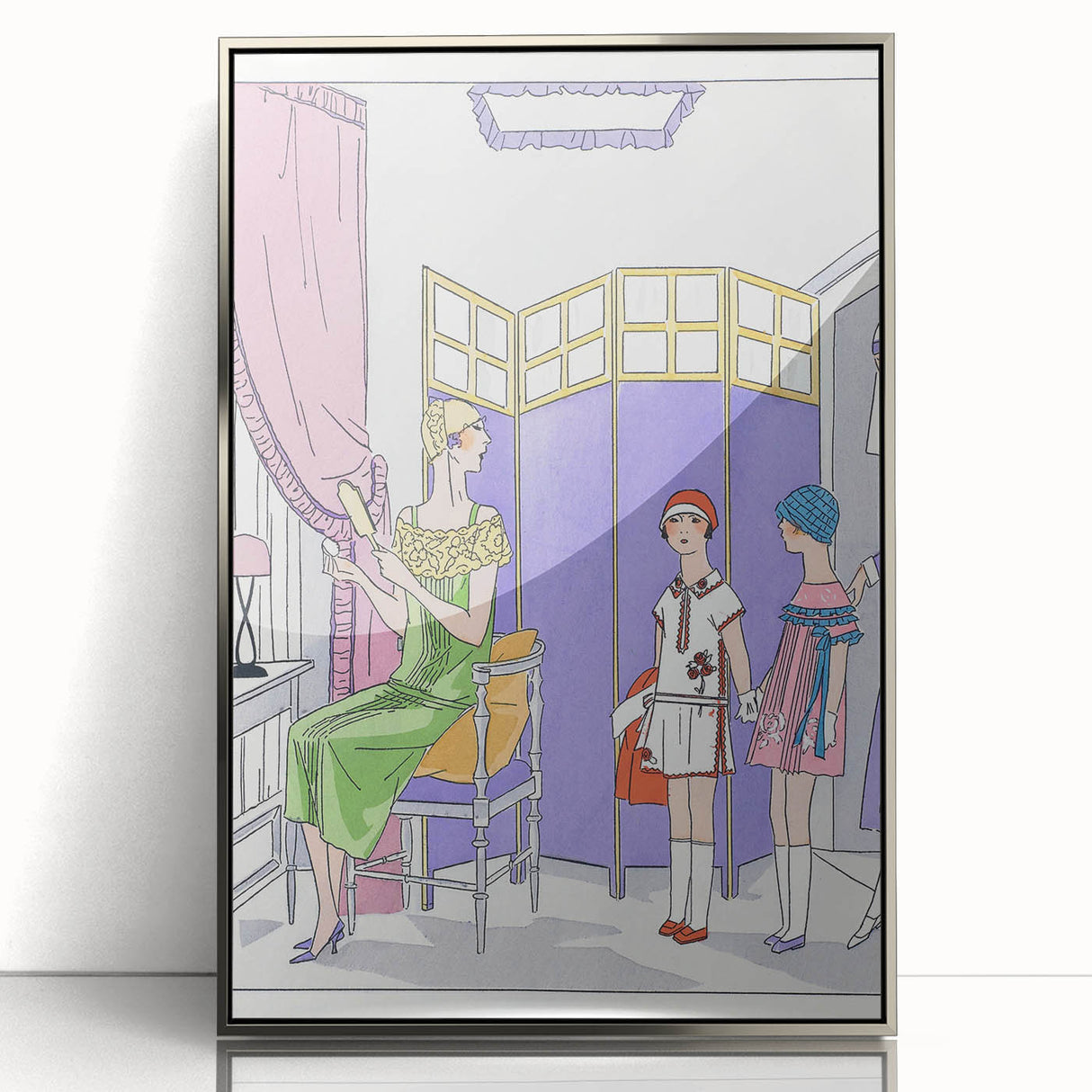 Vintage Fashion Art Deco Wall Art – Pastel Colors & Elegant 1920s Scene