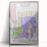 Vintage Fashion Art Deco Wall Art – Pastel Colors & Elegant 1920s Scene
