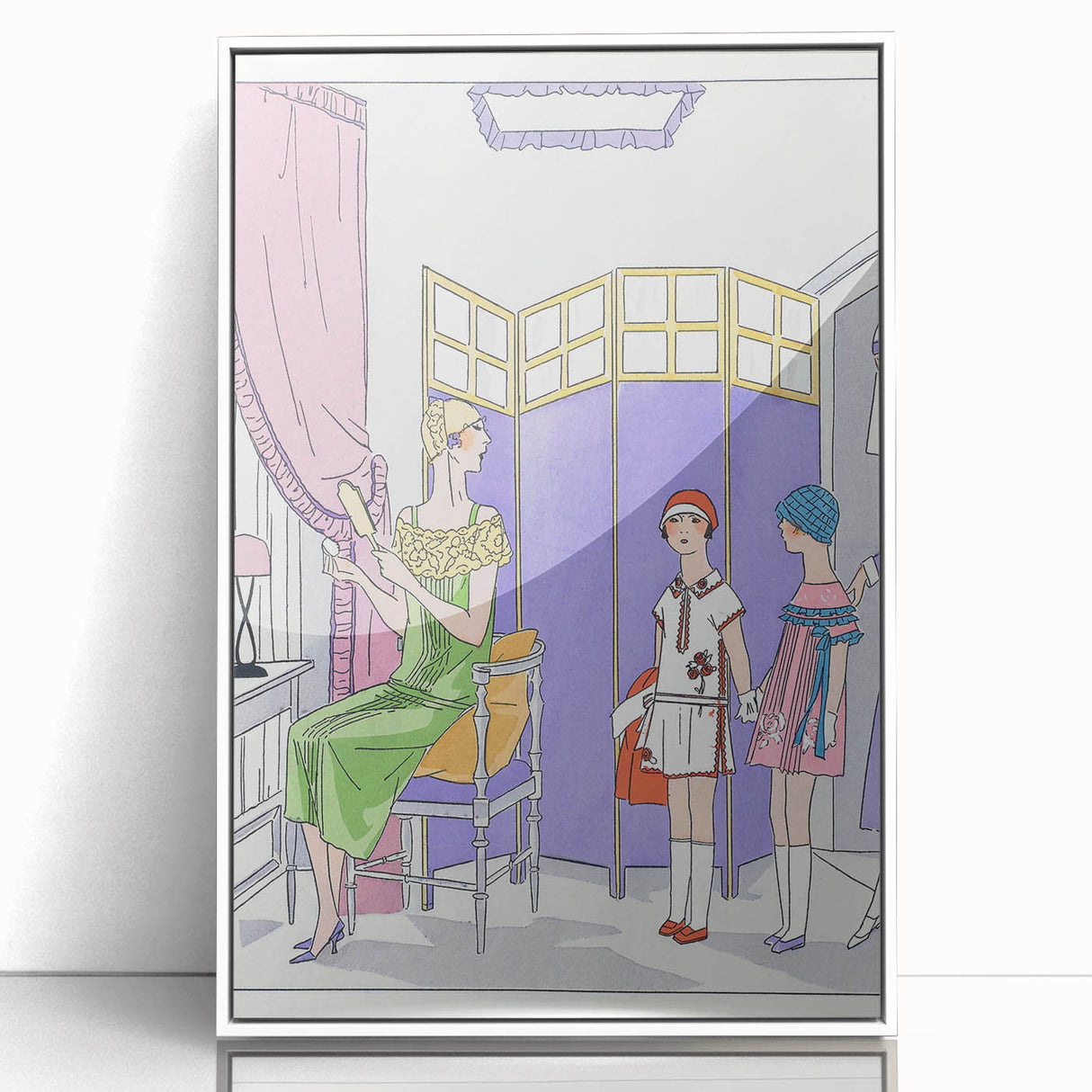 Vintage Fashion Art Deco Wall Art – Pastel Colors & Elegant 1920s Scene