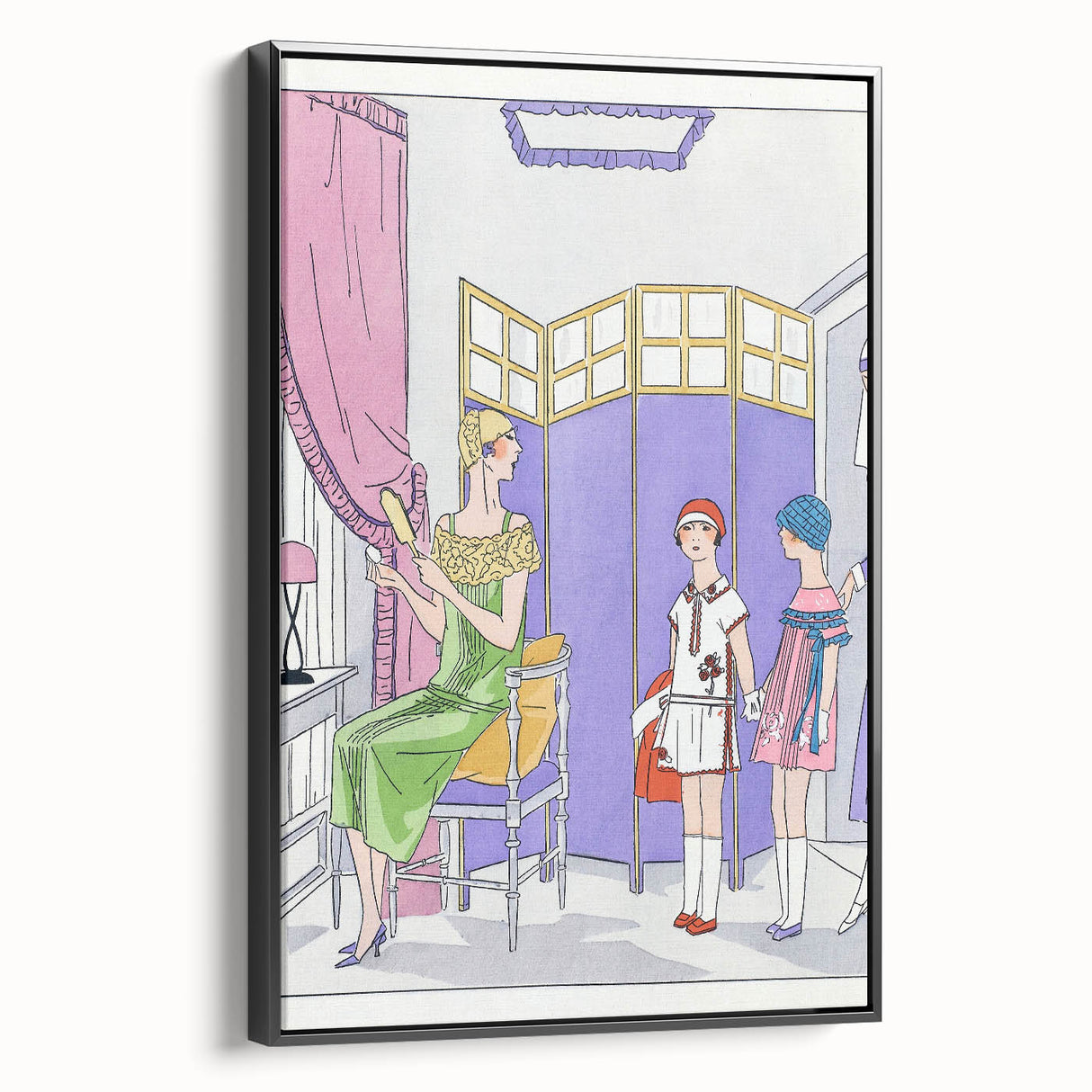 Vintage Fashion Art Deco Wall Art – Pastel Colors & Elegant 1920s Scene