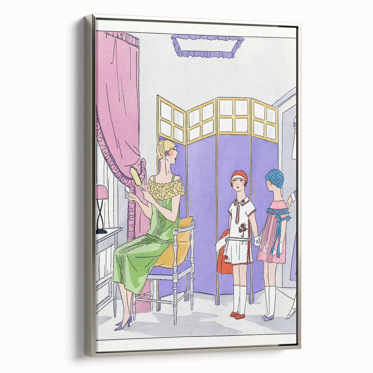 Vintage Fashion Art Deco Wall Art – Pastel Colors & Elegant 1920s Scene