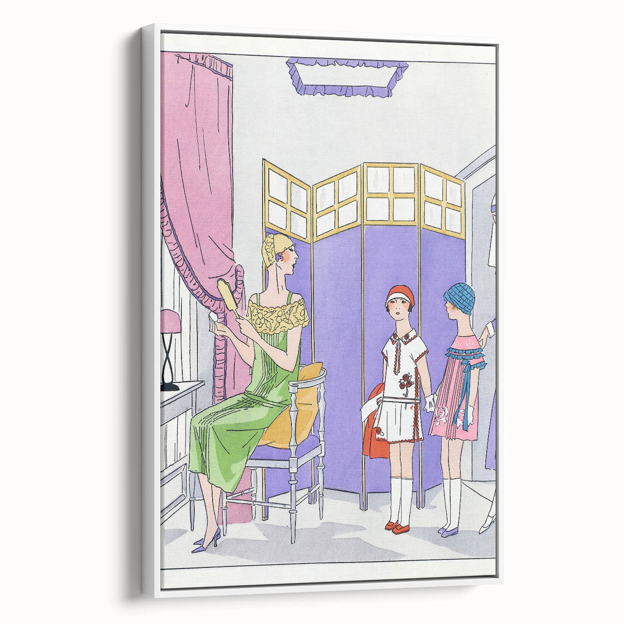 Vintage Fashion Art Deco Wall Art – Pastel Colors & Elegant 1920s Scene