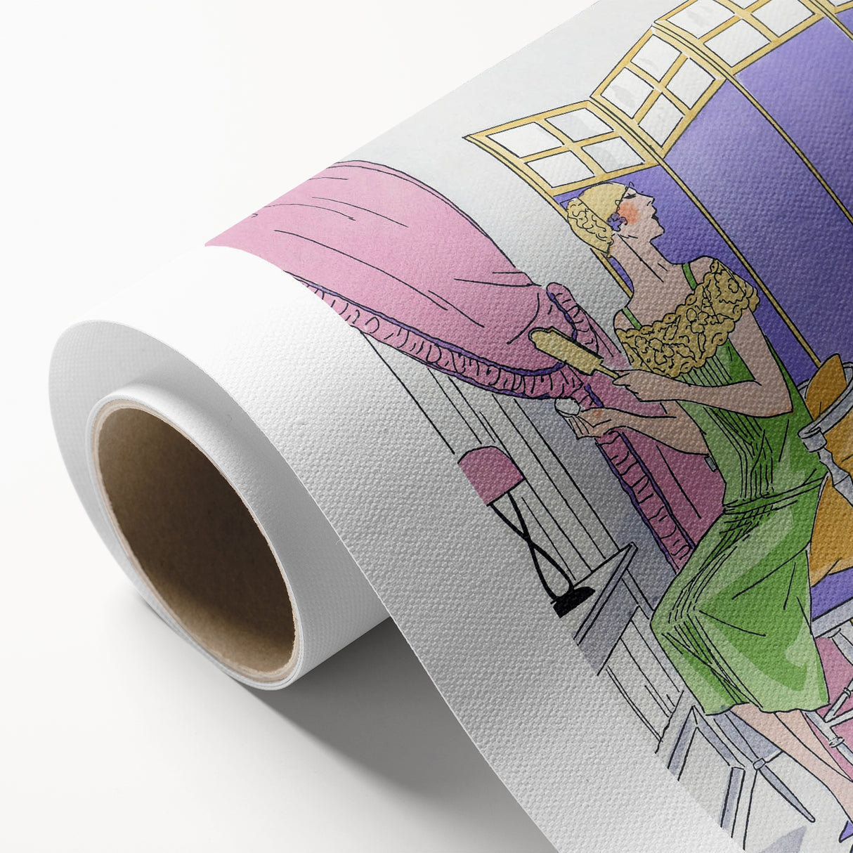Vintage Fashion Art Deco Wall Art – Pastel Colors & Elegant 1920s Scene