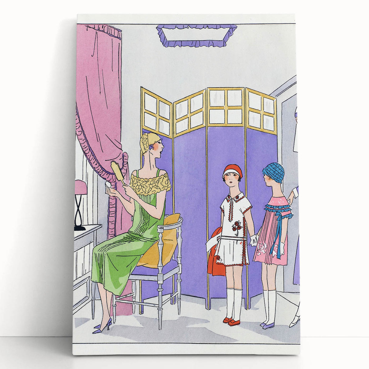 Vintage Fashion Art Deco Wall Art – Pastel Colors & Elegant 1920s Scene