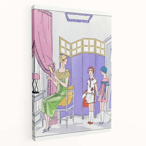 Vintage Fashion Art Deco Wall Art – Pastel Colors & Elegant 1920s Scene