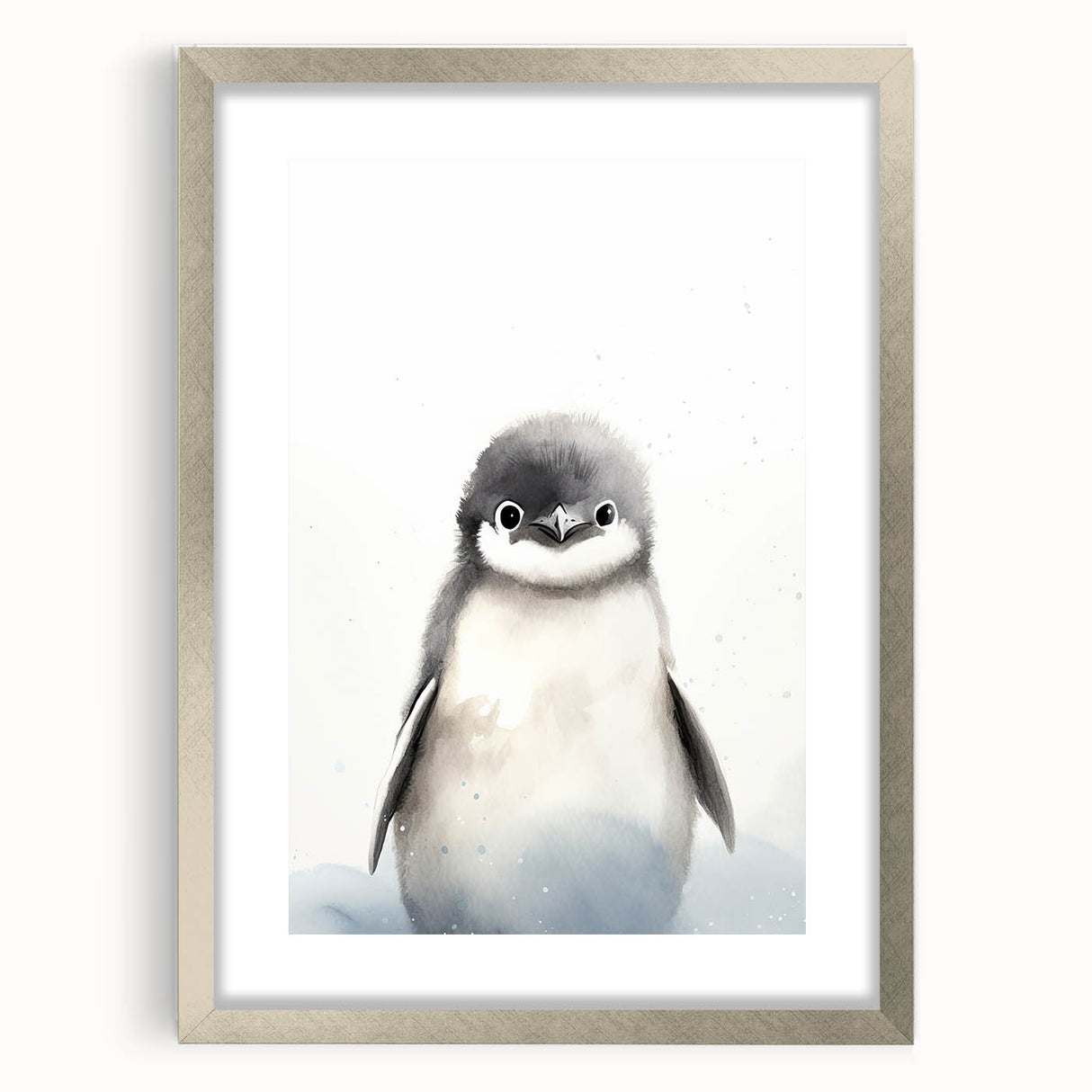 Framed Canvas Art for Children – Adorable Baby Penguin Print