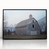 Black-framed acrylic wall art depicting a serene landscape scene, showcasing vibrant colors and intricate details, perfect for modern home decor.