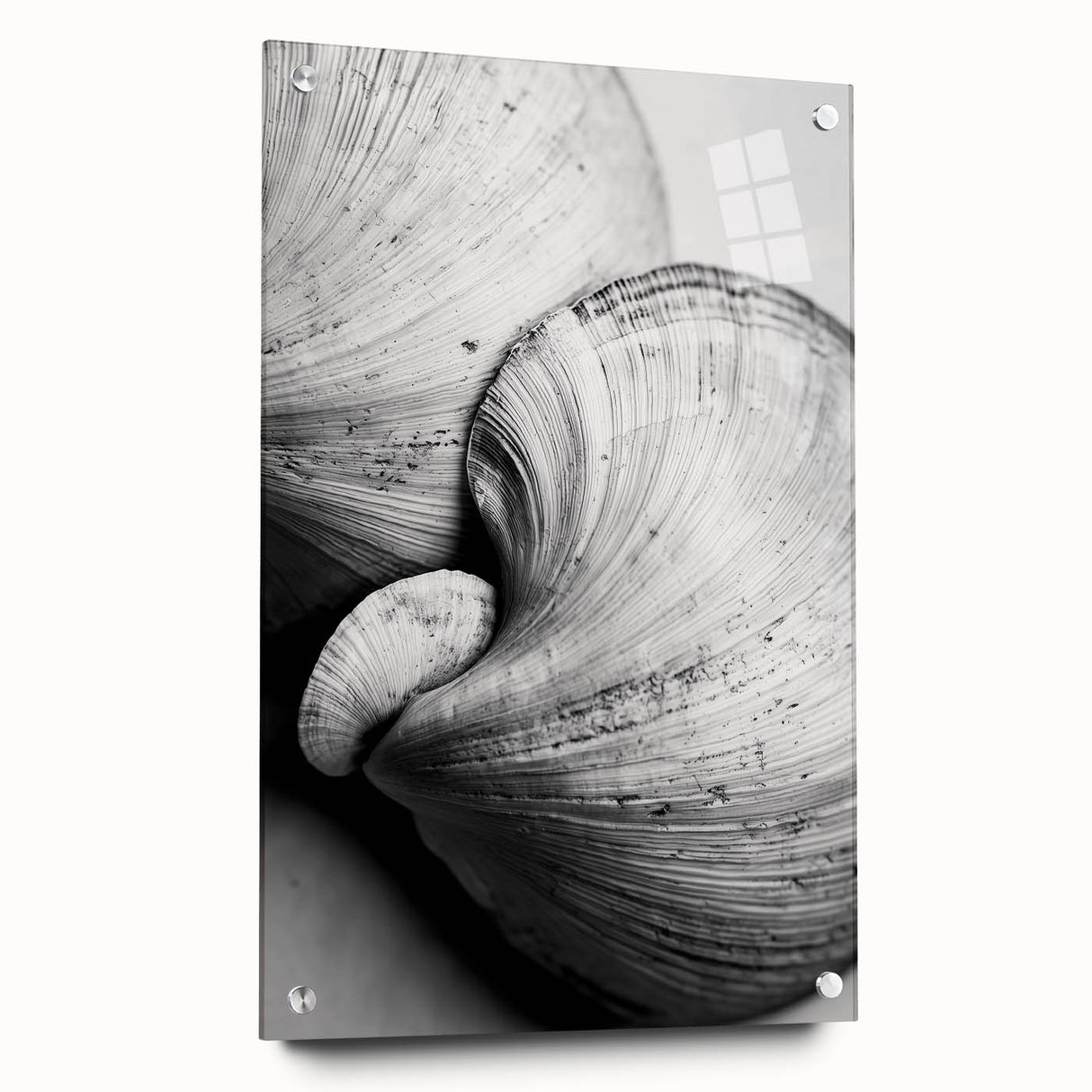 Large abstract wall art on acrylic glass featuring swirling blue and green patterns, ideal for bedroom or dining room decor.
