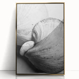 Large art print of a close-up nature scene in a mid-century modernist style, framed in acrylic with gold tones.