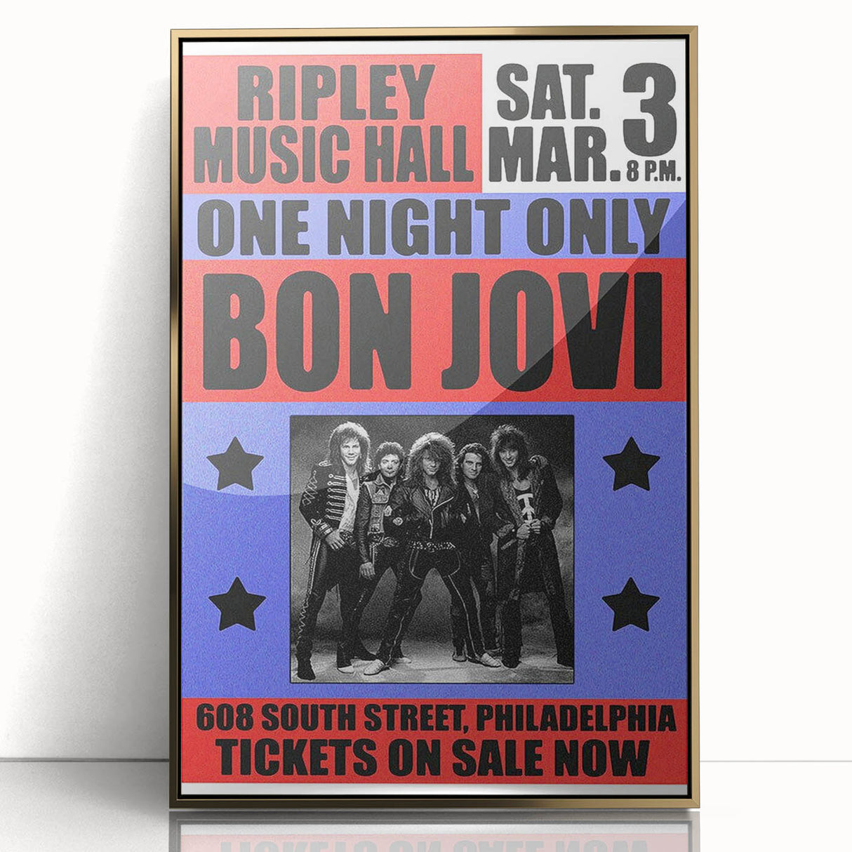 Vintage Bon Jovi Ripley Music Hall Poster - Retro Music Wall Art