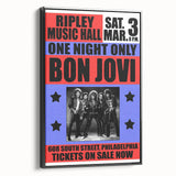 Vintage Bon Jovi Ripley Music Hall Poster - Retro Music Wall Art