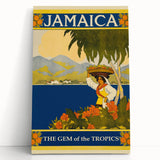 Vintage Jamaica Travel Poster | Retro Art Print of The Gem of the Tropics
