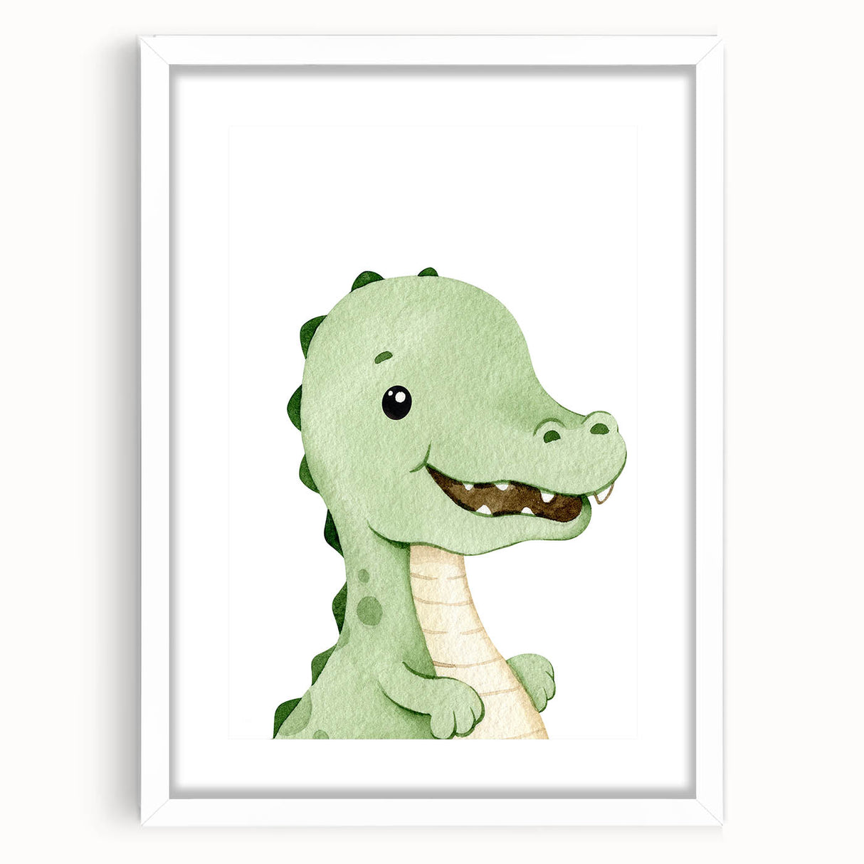 Cute Dinosaur Nursery Wall Art - Framed Baby Room Decor