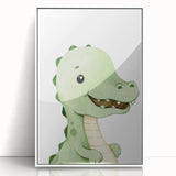 Cute Dinosaur Nursery Wall Art - Framed Baby Room Decor