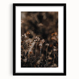 Extra large abstract art print featuring textured fall colors on a black-framed canvas, ideal for living room decor.