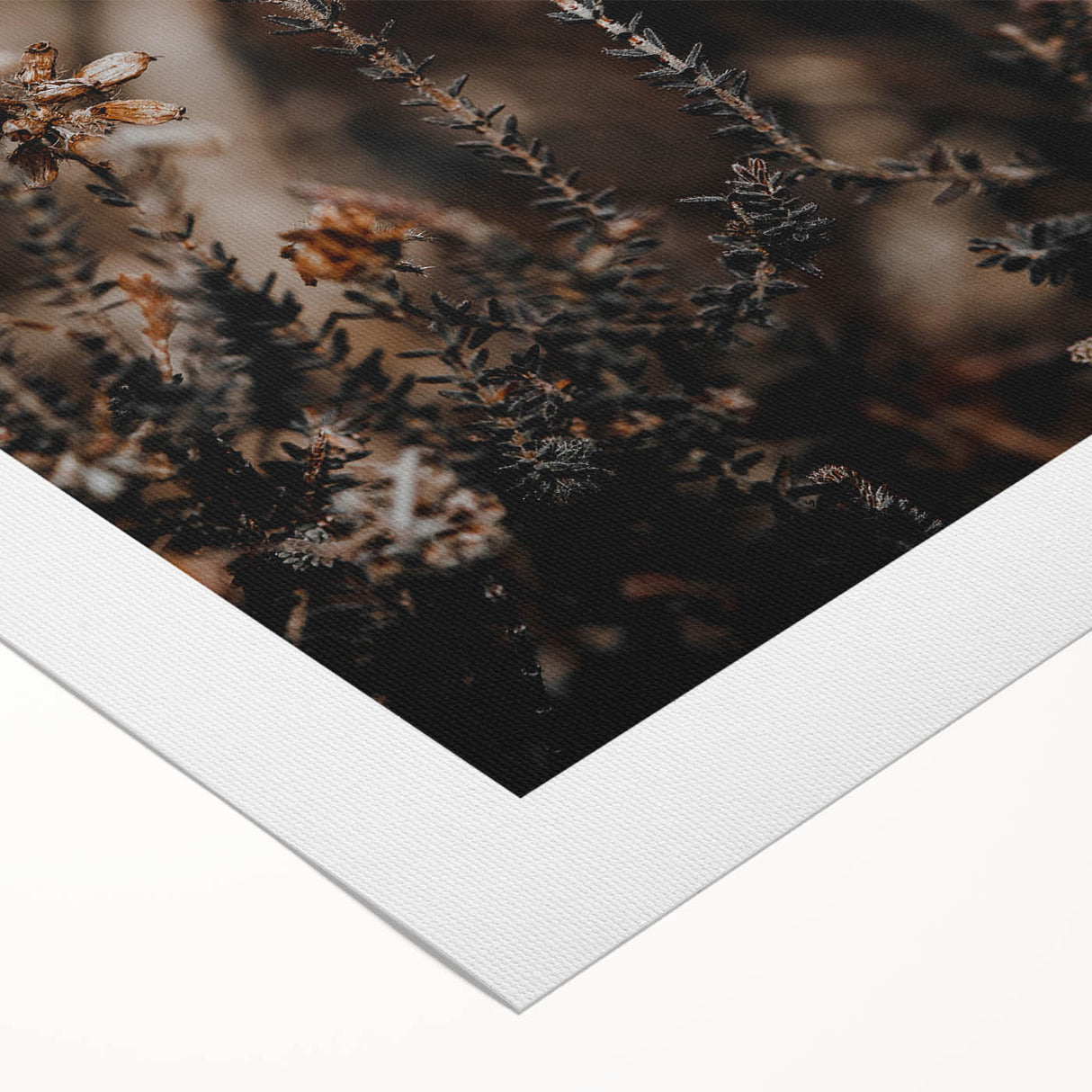 Art deco poster featuring autumnal trees in muted orange and brown tones on rolled canvas, suitable for dining room decor.